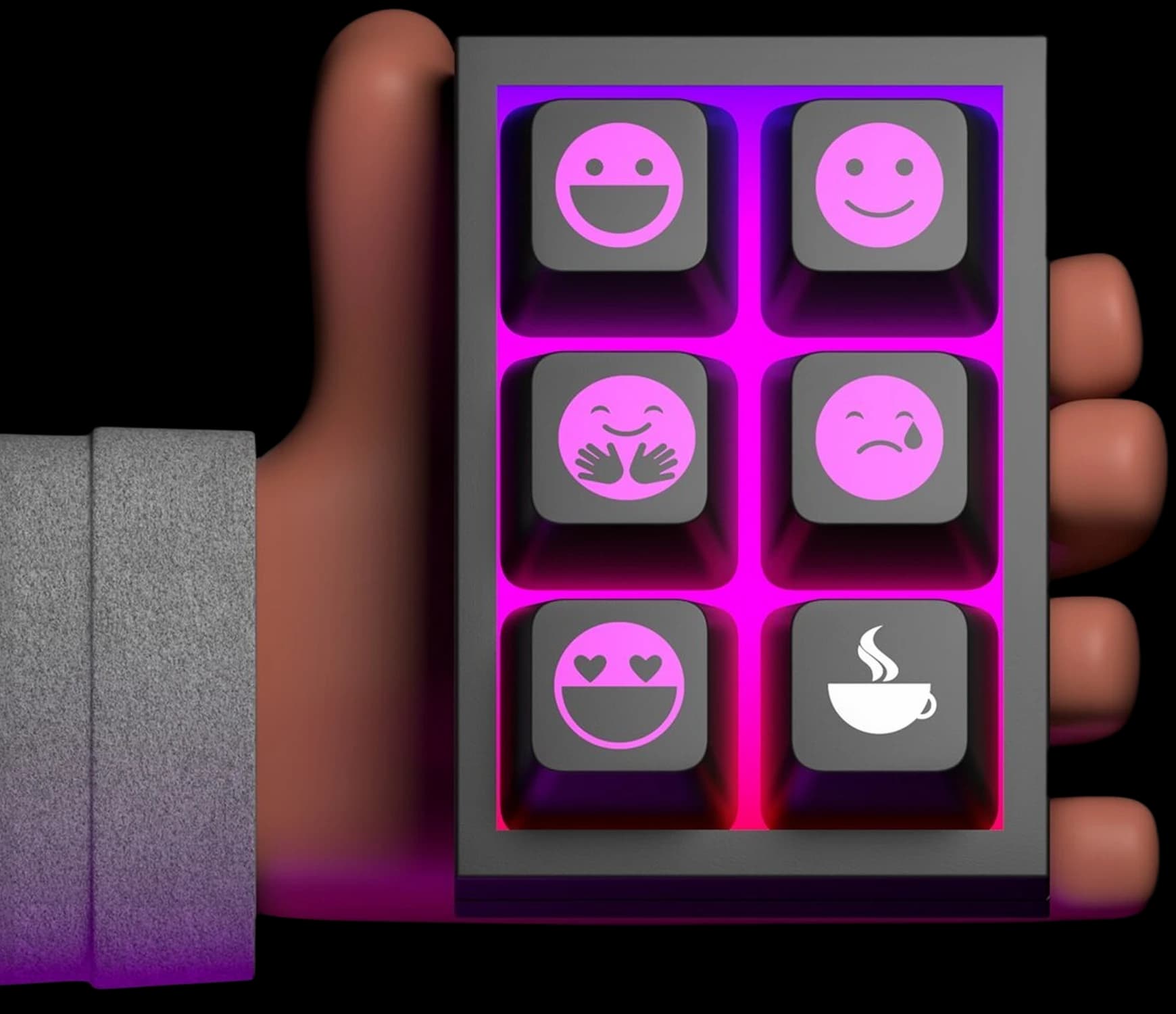 Fancy gadget with smiling buttons